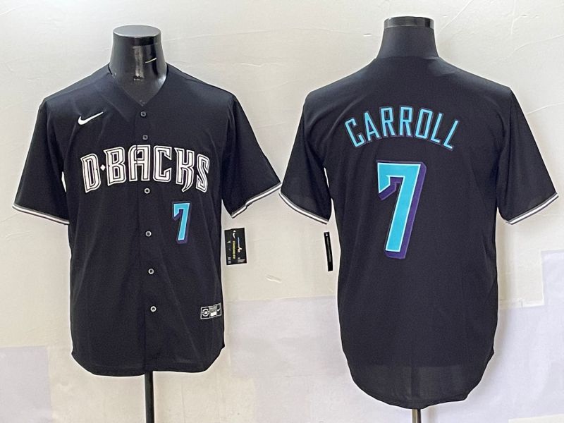 Men 2025 Arizona Diamondback #7 Garroll Black Joint Name Nike MLB Jersey style 3